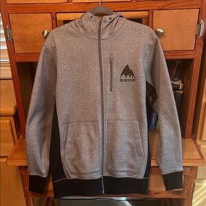 Burton Heather Gray and Black Hoodie